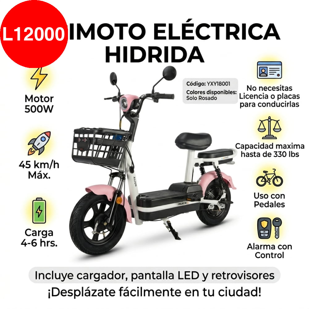 BICIMOTO ELÉCTRICA HÍBRIDA CON MOTOR DE 500W