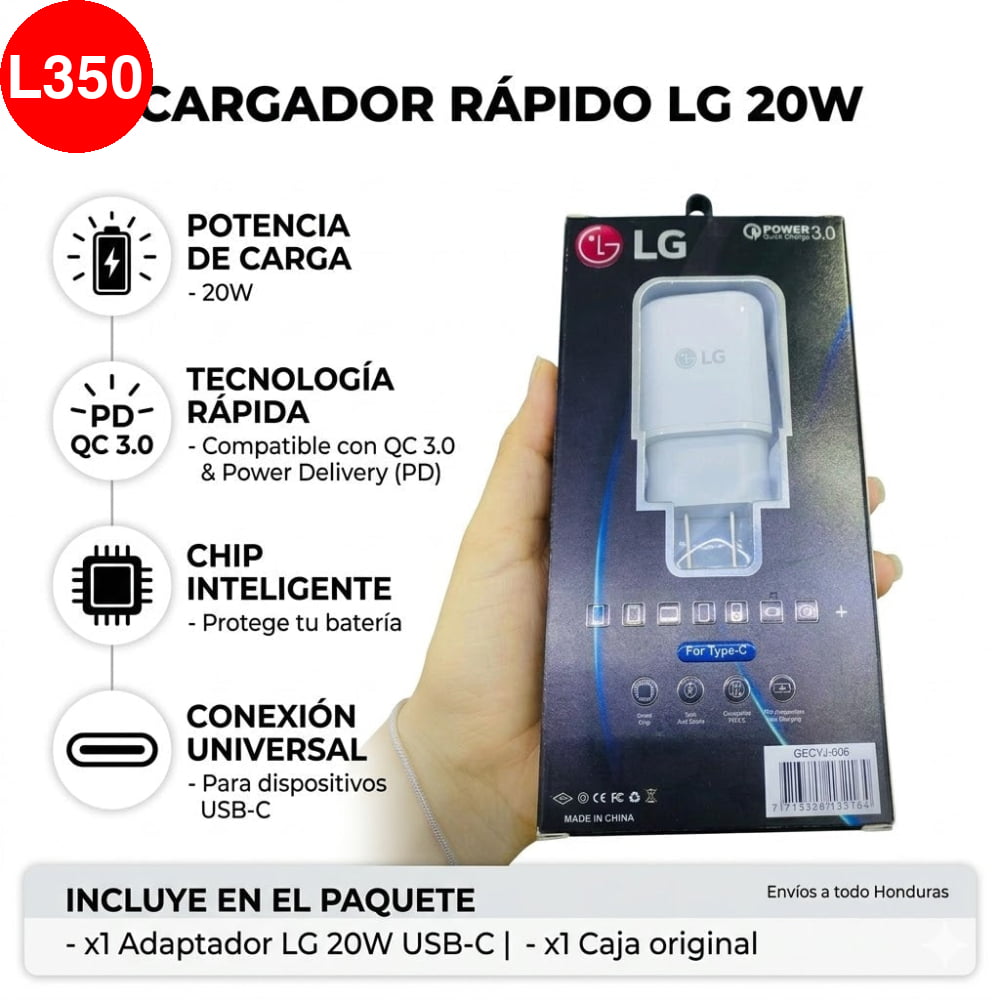 Cargador Rápido LG 20W