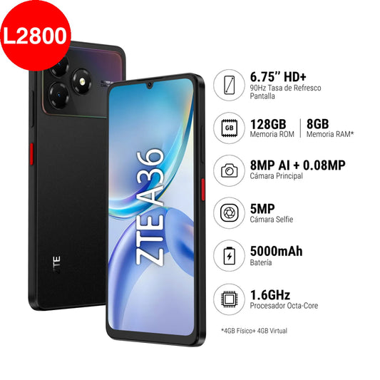 CELULAR ZTE A36 CON (12GB/64GB)