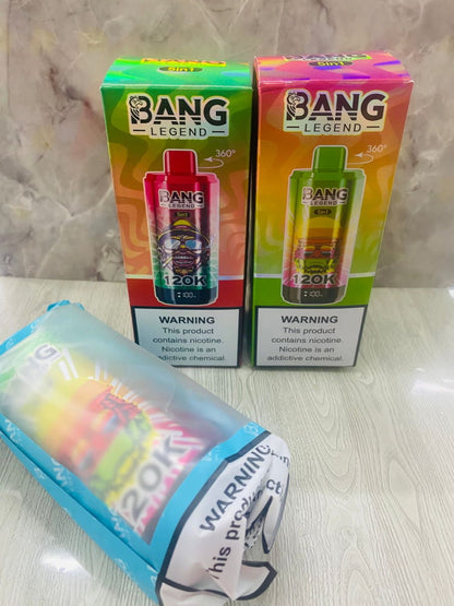 CIGARRO ELECTRONICO DESECHABLE BANG LEGEND DE 120,000 PUFF