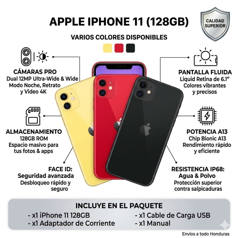 PHONE 11 DE 128GB - VARIOS COLORES - Negro