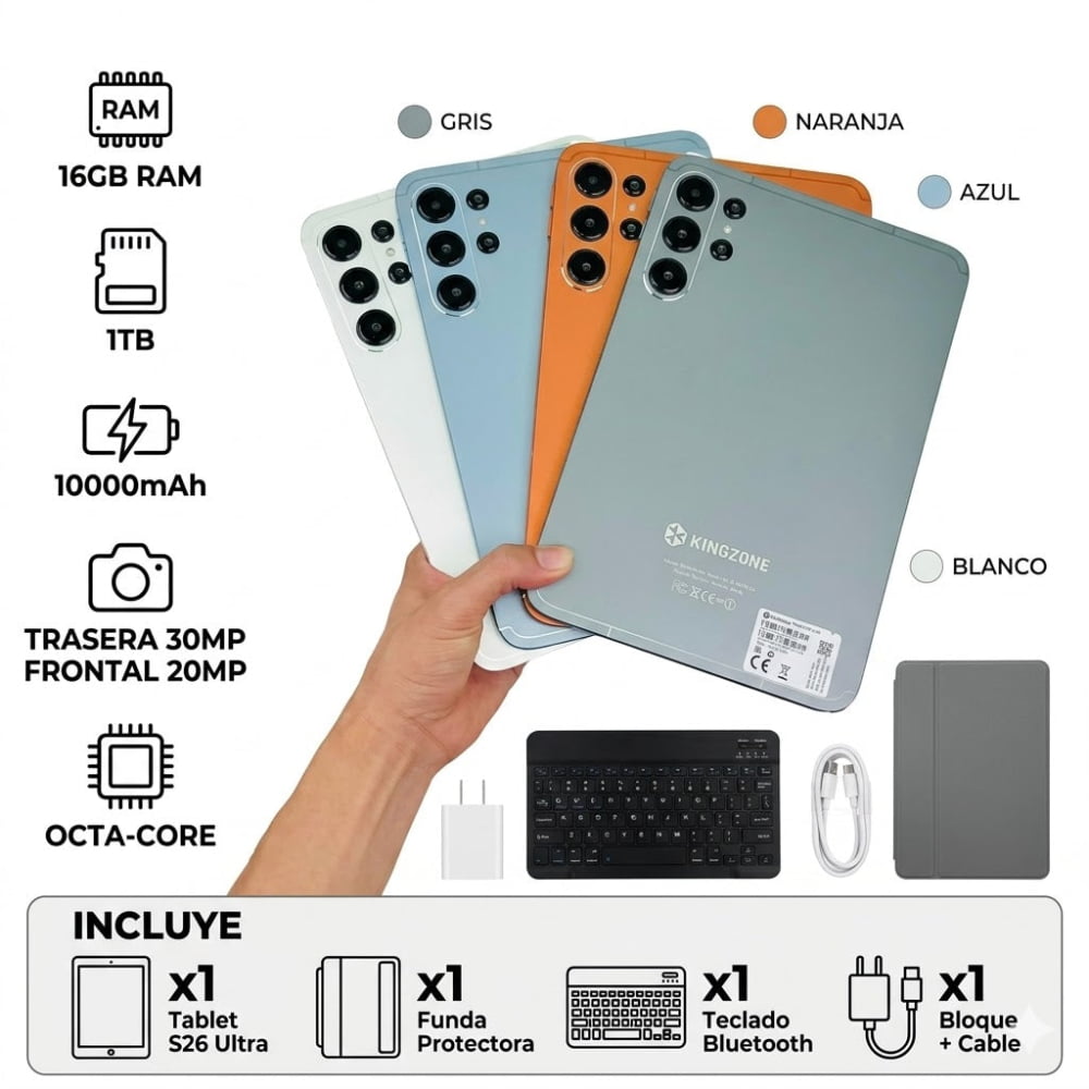 TABLET DE TRABAJO DE 10.1 PULGADAS FULL EXTRAS (16GB/1TB) - Gris