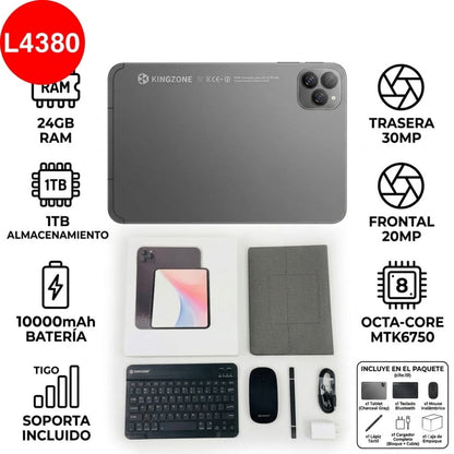 TABLET DE TRABAJO DE 10.1 PULGADAS FULL EXTRAS (24GB/1TB) - Gris