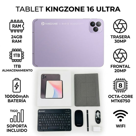 TABLET DE TRABAJO DE 10.1 PULGADAS FULL EXTRAS (24GB/1TB) - Morado