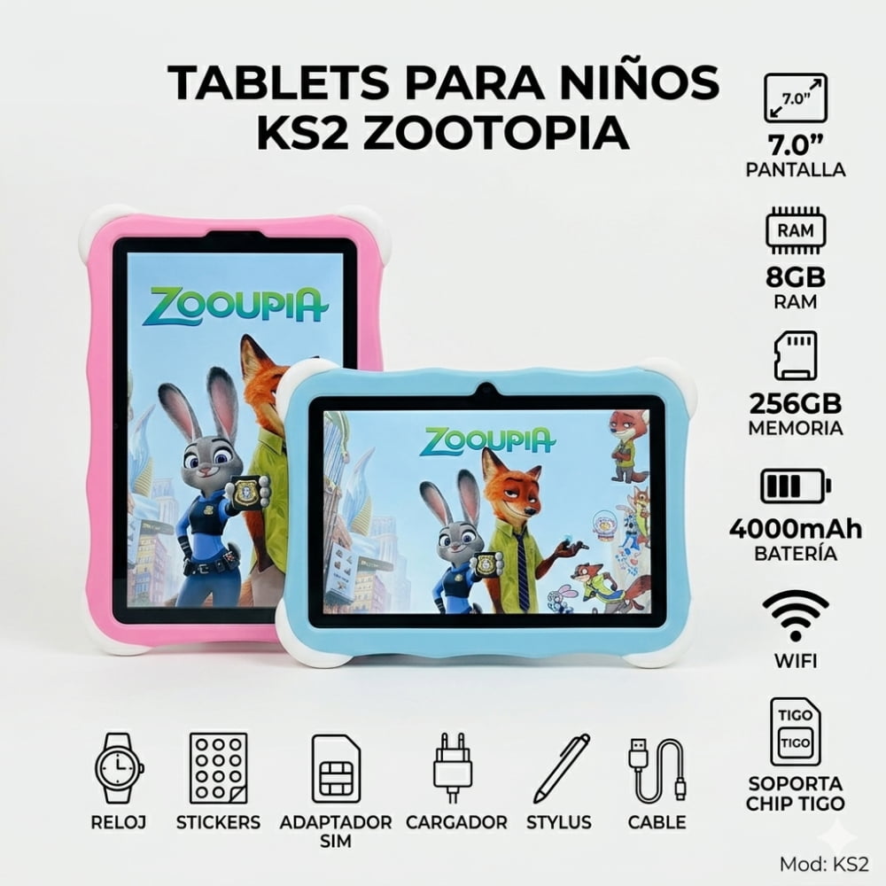 TABLETS PARA NIÑOS DE ZOOTOPIA (8GB/256GB)