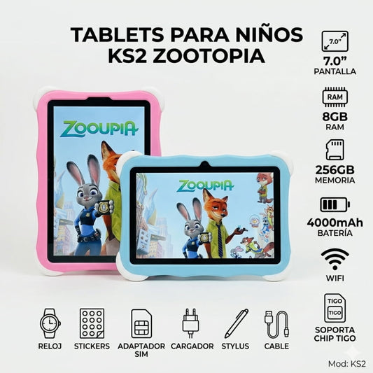 TABLETS PARA NIÑOS DE ZOOTOPIA (8GB/256GB)